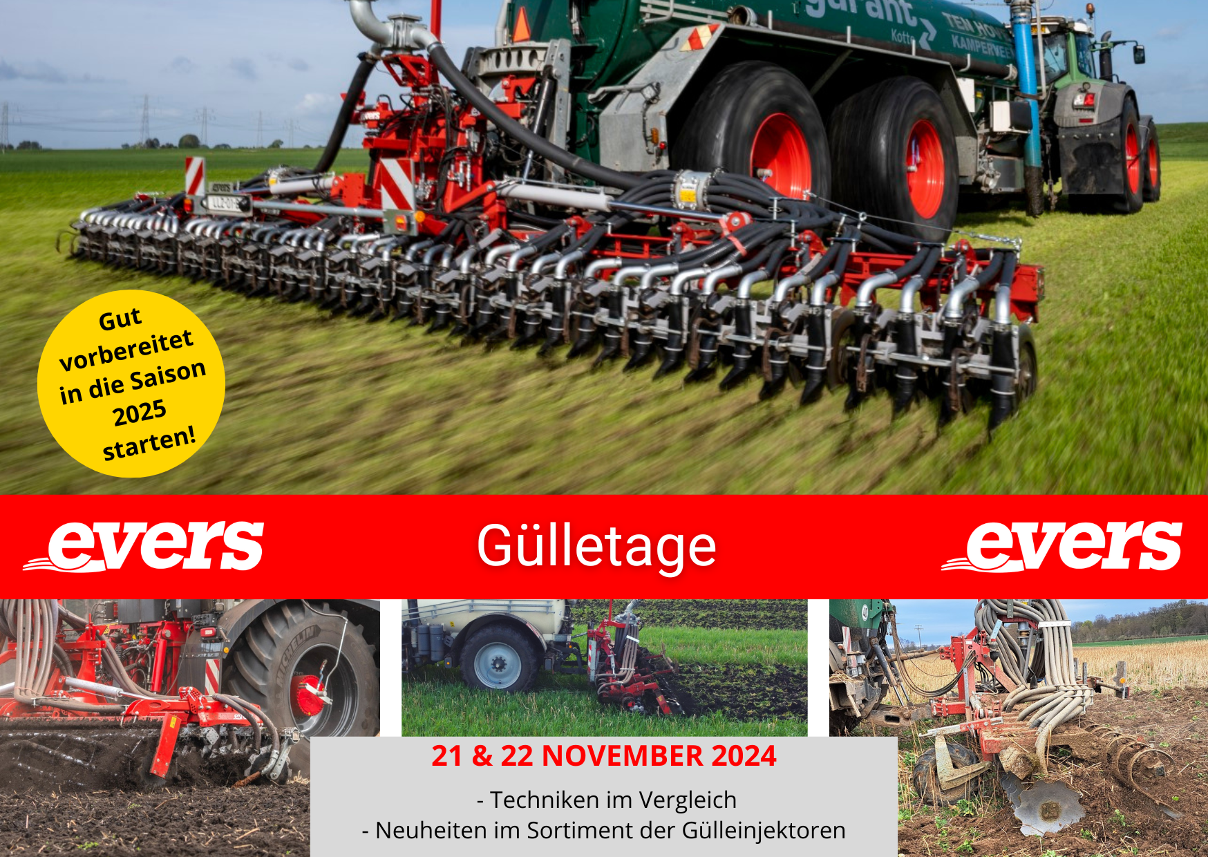 Besuchen Sie die Evers Gülletage | 21-22 November 2024 | Almelo 